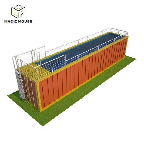 Container all'aperto della piscina interrata